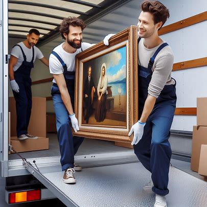 professional movers moving artworks